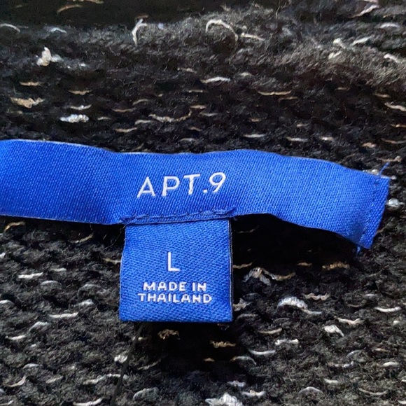 Apt 9 Black & Silver Metallic Cardigan Sweater NWT - Picture 5 of 6